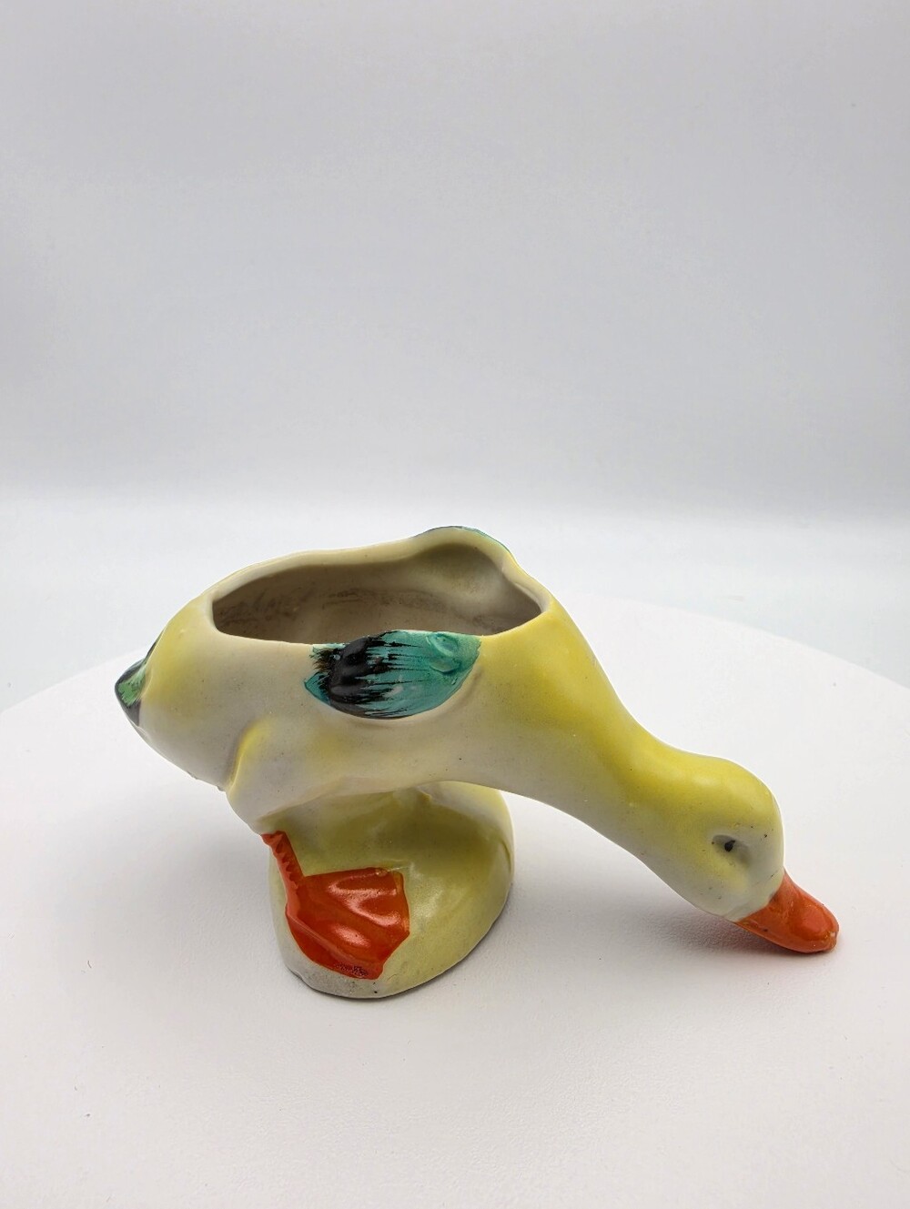 Vintage Mid Century Whimsical Mini Ceramic Duck Planter - Made in Japan - Picture 5 of 12